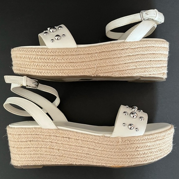 Marc Fisher Women's Joyce Ankle Strap Studded Espadrille Platform Sandals - Picture 12 of 13